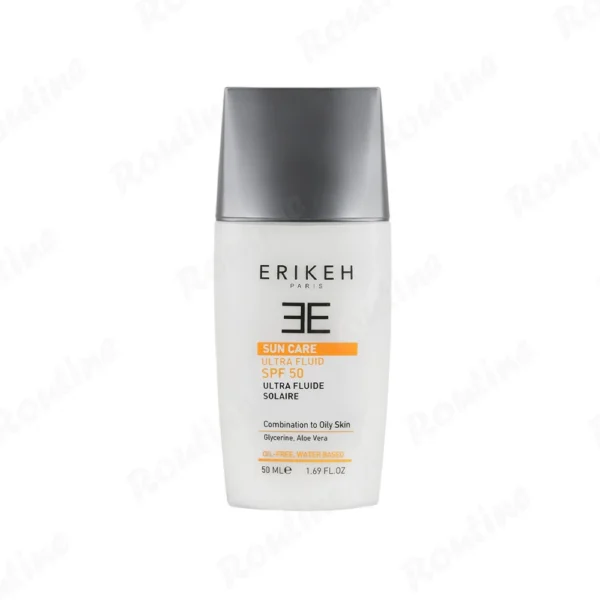 فلوئید ضدآفتاب SPF 50 بیرنگ پوست مختلط تا چرب اریکه 50 میلیلیتر