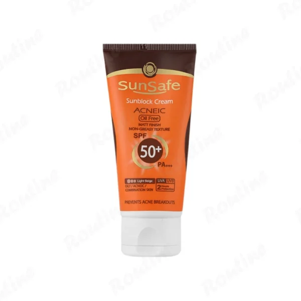 کرم ضدآفتاب فاقد چربی SPF 50 بژ روشن سان سیف 50 گرم