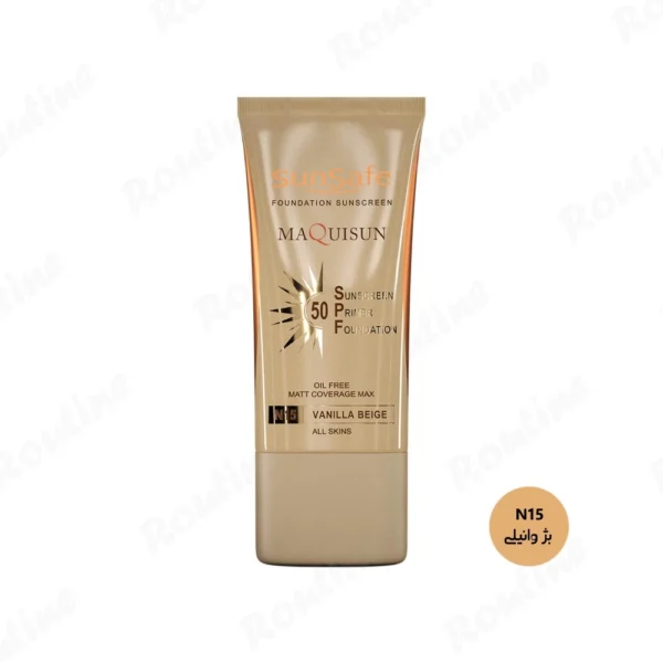 کرم ضدآفتاب کرمپودری SPF 50 بژ وانیلی سان سیف 40 میلیلیتر