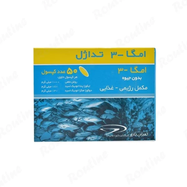 کپسول امگا 3 1000 میلیگرم تداژل بدون جیوه 50 عدد
