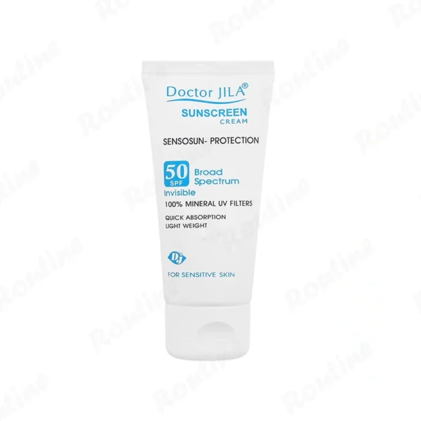 کرم ضد آفتاب فیزیکال بی‌رنگ SPF50 Sensisun Protection دکتر ژیلا