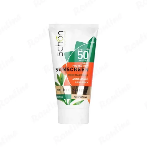 کرم ضد آفتاب رنگ طبیعی فاقد چربی شون مدل Double Shield SPF50