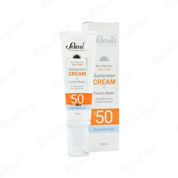 ضد آفتاب فیوژن واتر SPF 50 مناسب انواع پوست ثمین 50 میلی‌لیتر