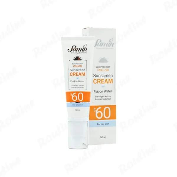 ضد آفتاب فیوژن واتر SPF 60 مخصوص پوست چرب ثمین 50 میلی‌لیتر